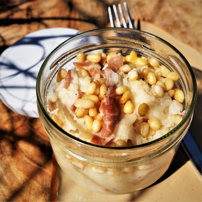 Risotto au gaunciale et pignons de pin